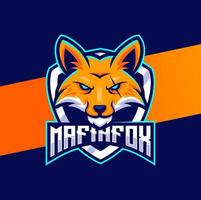 mascote mafia fox para designs de logotipo e-sport vetor