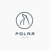 logotipo abstrato moderno do urso polar do círculo vetor
