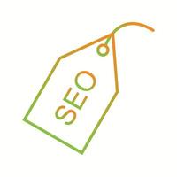 belo ícone de linha de vetores de tags seo