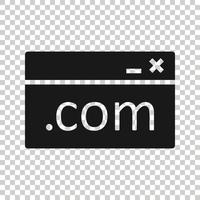 ícone de domínio do site em estilo simples. com ilustração em vetor endereço de internet no fundo branco isolado. conceito de negócio do servidor.