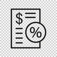 ícone de pagamento de impostos em estilo simples. ilustração em vetor orçamento fatura em fundo branco isolado. calcule o conceito de negócio de documento.