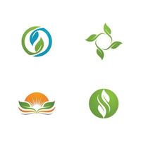 logotipos da ecologia de folhas verdes vetor