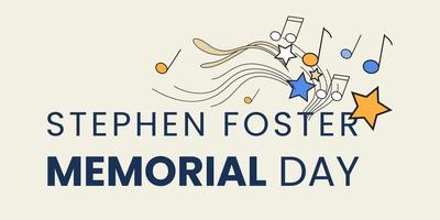 este design de ilustração é perfeito para comemorar o dia do memorial de Stephen Foster em 13 de janeiro. vetor