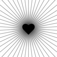 turbilhão de fundo padrão. vortex starburst espiral espiral quadrado com coração preto. raios de rotação da hélice. faixas escaláveis psicodélicas convergentes. ilustração vetorial vetor