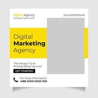 design de postagem de mídia social de agência de marketing digital vetor