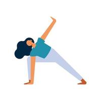 mulher feliz praticando ioga vetor