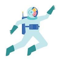 astronauta loiro com traje espacial vetor
