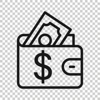 ícone de carteira em estilo simples. ilustração em vetor bolsa em fundo branco isolado. conceito de negócio de bolsa de finanças.