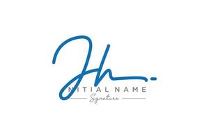 vetor inicial de modelo de logotipo de assinatura jh. ilustração vetorial de letras de caligrafia desenhada à mão.