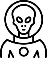 ícone de linha para alienígena vetor