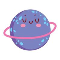 planeta kawaii espaço vetor