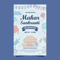 modelo de cartaz makar sankranti vetor