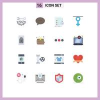 pacote de cores planas de 16 símbolos universais da rainha do tapete todo pacote editável de tempo de gênero de elementos de design de vetores criativos