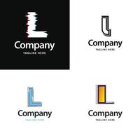 letra l design de pacote de logotipo grande design criativo de logotipos modernos para o seu negócio vetor