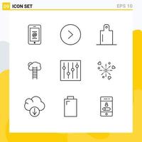 pacote de interface do usuário de 9 esboços básicos de opções de preparação de escadas crescimento de escada elementos de design de vetores editáveis