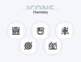 ícone de linha de química pack 5 design de ícone. química. teste. átomo. magnético. estudar vetor