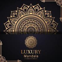 Fundo de desenho de mandala ornamental de luxo na cor ouro vetor