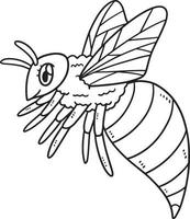 desenho de abelha rainha isolada para colorir para crianças vetor