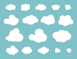 nuvens planas diferentes. ilustração vetorial vetor