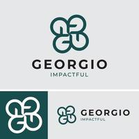 logotipo minimalista letra g deixa rodada de grupo para empresa de negócios vetor