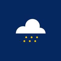 ícone de glifo de previsão do tempo de chuva de neve vetor