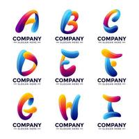 coleção de logotipos de alfabeto 3d vetor