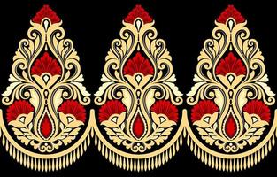 padrão de vetor sem emenda de Damasco. ornamento clássico de damasco à moda antiga, textura perfeita real para papel de parede, têxtil, embalagem. padrão floral barroco