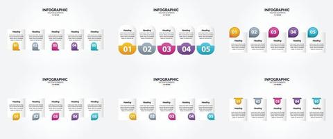 conjunto de design plano de infográficos de ilustração vetorial para folheto publicitário e revista vetor