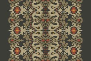 ikat floral paisley bordado em preto background.geometric étnico oriental padrão tradicional. asteca estilo abstrato vector illustration.design para textura, tecido, roupas, embrulho, decoração, cachecol.