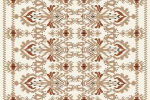 bordado paisley ikat em fundo branco padrão étnico oriental geométrico sem costura tradicional estilo asteca ilustração em vetor abstrato design para textura, tecido, roupas, embrulho, decoração, impressão