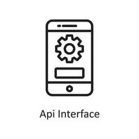 ilustração de design de ícone de contorno de interface api. hospedagem na web e símbolo de serviços em nuvem no arquivo branco background eps 10 vetor