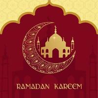 ramadan kareem. modelo de orações da comunidade do festival islâmico para postagem, banner, cartão, pôster, plano de fundo. vetor