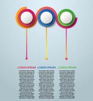 infográfico de negócios. modelo de infográfico moderno. elementos criativos do círculo projetados. conceito de negócio com 3 opções, etapas e peças. modelo de opções de números de infográficos abstratos. vetor