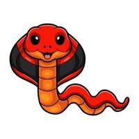 bonito desenho de cobra cuspidora vermelha vetor