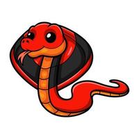 bonito desenho de cobra cuspidora vermelha vetor