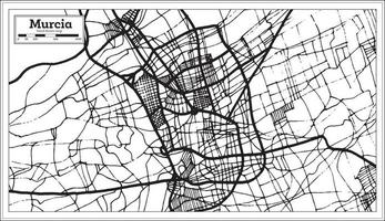 mapa da cidade de múrcia espanha em estilo retrô. mapa de contorno. vetor