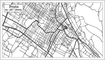 mapa da cidade de prato itália em estilo retrô. mapa de contorno. vetor