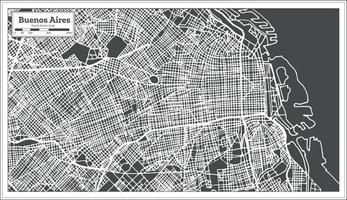 mapa da cidade de buenos aires argentina em estilo retrô. mapa de contorno. vetor