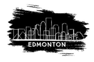 Silhueta do horizonte da cidade de Edmonton Canadá. esboço desenhado à mão. vetor