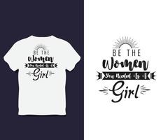 design de camiseta de tipografia feminina com vetor