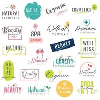 coleção de logotipo e ícone para produtos de beleza, cosméticos, spa e bem-estar, naturais e orgânicos. ilustrações vetoriais para design gráfico e web para cosméticos, produtos naturais e centro de beleza. vetor