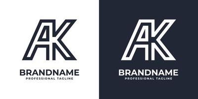 logotipo monograma ak simples, adequado para qualquer empresa com inicial ak ou ka. vetor