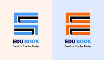 símbolo do logotipo para a educação. o ícone de dois livros no formato da letra s e o ícone de dois livros no formato da letra e. modelo de logotipo de vetor de educação.