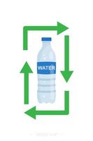 garrafa pet reciclada. conceito de conservação ecológica reutilizável. ilustração vetorial isolada vetor