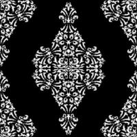 padrão de vetor sem emenda de damasco losango. Preto e branco. textura decorativa. padrões mehndi. para tecido, papel de parede, padrão veneziano, têxtil, embalagem.