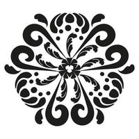 redondo padrão preto e branco em estilo oriental com elementos florais. ornamento circular de mandala. para fins decorativos. vetor
