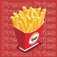 ilustração vetorial fundo fast food batatas fritas ícone símbolo vetor