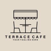 logotipo da arte do café no terraço, ícone e símbolo, design de ilustração vetorial vetor