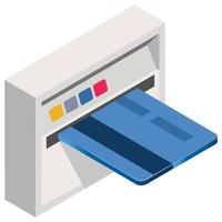 máquina atm - ilustração 3d isométrica. vetor