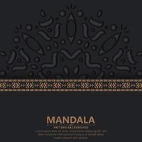 fundo escuro padrão de mandala vetor